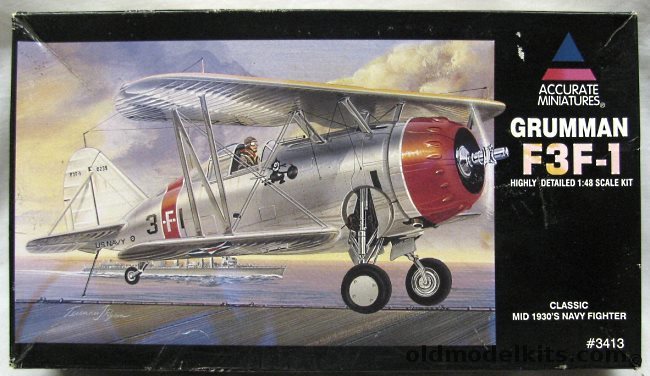 Accurate Miniatures 1/48 Grumman F3F-1 - US Navy - (F3F1), 3413 plastic model kit